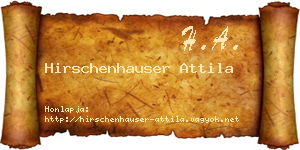 Hirschenhauser Attila névjegykártya